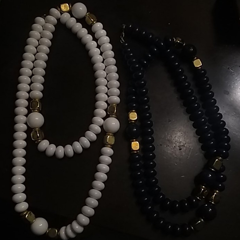 Two retro pair of beaded necklaces
